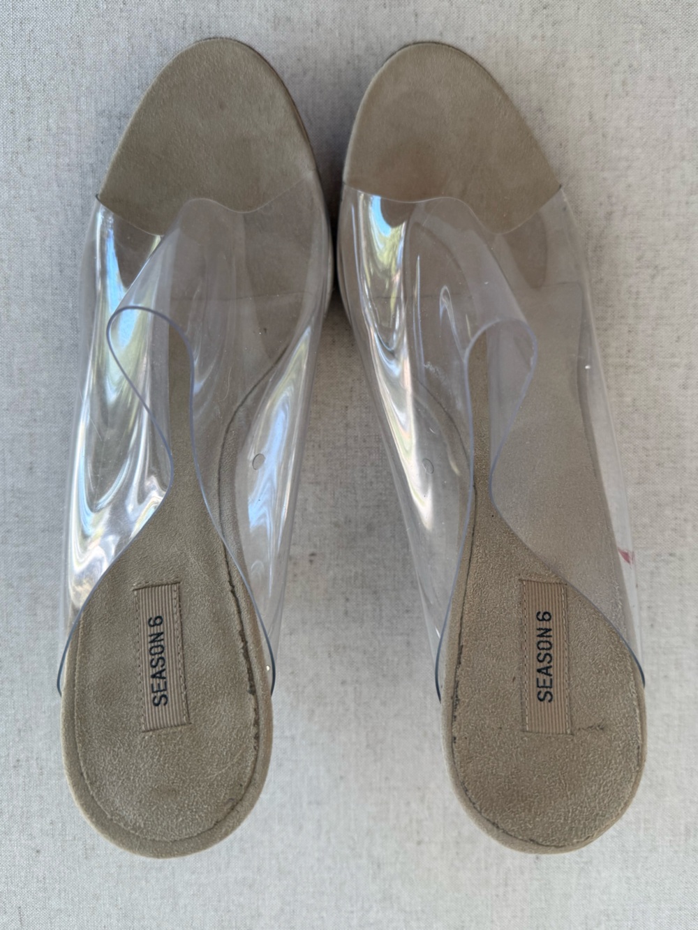 YEEZY Season 6 Clear PVC Lucite Heel Mules US 7.5